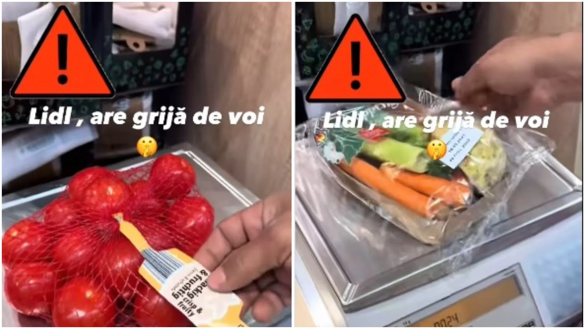 Păcăleala de la Lidl, semnalizată de un client vigilent. Fructele și legumele din magazin ar avea etichete mincinoase
